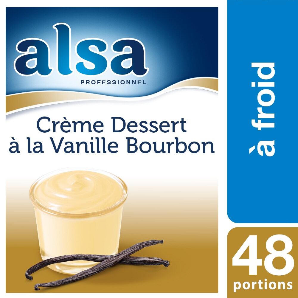 Crème Dessert Vanille Bourbon à froid 720g 48 portions - Une touche de sucré est une touche de plaisir